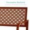 Best Choice Products Indoor Outdoor Steel Garden Bench w/ Geometric Backrest, Foot Levelers
